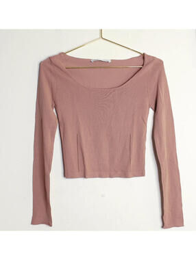 Zara Knit Tan Long Sleeve - Small